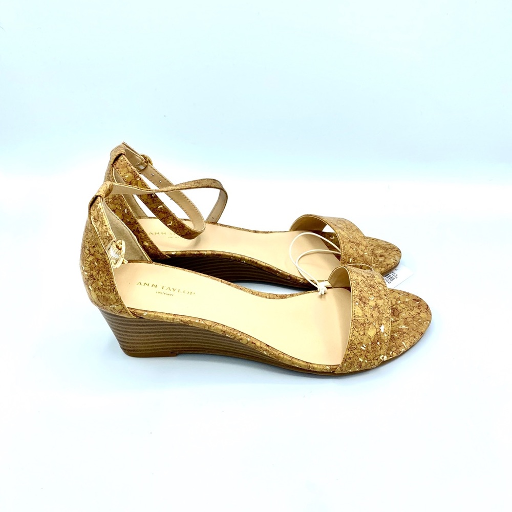Ann Taylor LOFT cork stewpot heeled shoes size 7.5